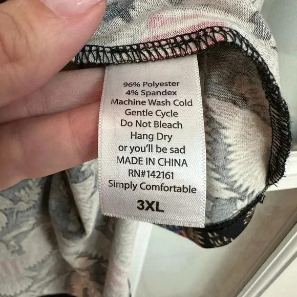 LuLaRoe | Americana Randy Baseball Tee 3/4 Sleeves Eagle USA Patriotic Size 3X - Picture 7 of 8